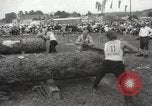 Image of tree-chopping and sawing contest Bavaria Germany, 1967, second 18 stock footage video 65675063266