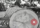 Image of tree-chopping and sawing contest Bavaria Germany, 1967, second 20 stock footage video 65675063266