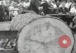 Image of tree-chopping and sawing contest Bavaria Germany, 1967, second 21 stock footage video 65675063266