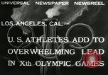 Image Jeux olympiques de 1932 Los Angeles California USA, 1932, de la seconde 3 séquences d'archives historiques vidéo 65675063355