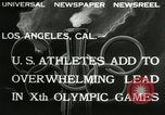 Image Jeux olympiques de 1932 Los Angeles California USA, 1932, de la seconde 6 séquences d'archives historiques vidéo 65675063355