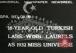 Immagine di Miss Universo contest Spa in Belgio, 1932, secondo 1 filmato di repertorio 65675063357