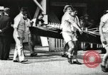 Image of Harvard 8 man crew participating in regatta on Thames River at New Lon New London Connecticut USA, 1900, second 6 stock footage video 65675063383