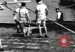 Image of Harvard 8 man crew participating in regatta on Thames River at New Lon New London Connecticut USA, 1900, second 13 stock footage video 65675063383