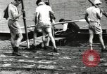 Image of Harvard 8 man crew participating in regatta on Thames River at New Lon New London Connecticut USA, 1900, second 20 stock footage video 65675063383