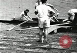 Image of Harvard 8 man crew participating in regatta on Thames River at New Lon New London Connecticut USA, 1900, second 25 stock footage video 65675063383