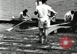 Image of Harvard 8 man crew participating in regatta on Thames River at New Lon New London Connecticut USA, 1900, second 26 stock footage video 65675063383