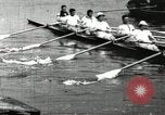 Image of Harvard 8 man crew participating in regatta on Thames River at New Lon New London Connecticut USA, 1900, second 30 stock footage video 65675063383