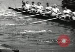 Image of Harvard 8 man crew participating in regatta on Thames River at New Lon New London Connecticut USA, 1900, second 31 stock footage video 65675063383