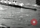 Image of Harvard 8 man crew participating in regatta on Thames River at New Lon New London Connecticut USA, 1900, second 33 stock footage video 65675063383