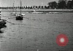 Image of Harvard 8 man crew participating in regatta on Thames River at New Lon New London Connecticut USA, 1900, second 40 stock footage video 65675063383