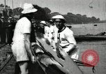 Image of Harvard 8 man crew participating in regatta on Thames River at New Lon New London Connecticut USA, 1900, second 46 stock footage video 65675063383