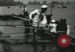 Image of Harvard 8 man crew participating in regatta on Thames River at New Lon New London Connecticut USA, 1900, second 55 stock footage video 65675063383