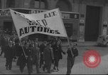 Image of Union supporters on parade Valencia Spain, 1936, second 25 stock footage video 65675063421