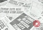 Image of Soviet Union first atomic bomb test revealed New York City USA, 1949, second 32 stock footage video 65675063476