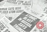 Image of Soviet Union first atomic bomb test revealed New York City USA, 1949, second 33 stock footage video 65675063476