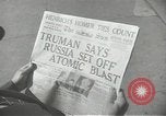 Image of Soviet Union first atomic bomb test revealed New York City USA, 1949, second 48 stock footage video 65675063476