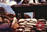Image of Soldier standing guard at sandbagged post Honolulu Hawaii USA, 1942, second 14 stock footage video 65675063477