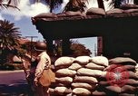 Image of Soldier standing guard at sandbagged post Honolulu Hawaii USA, 1942, second 15 stock footage video 65675063477