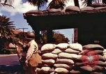 Image of Soldier standing guard at sandbagged post Honolulu Hawaii USA, 1942, second 16 stock footage video 65675063477