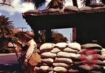 Image of Soldier standing guard at sandbagged post Honolulu Hawaii USA, 1942, second 17 stock footage video 65675063477