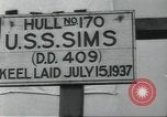 Image of USS Sims Bath Maine USA, 1937, second 29 stock footage video 65675063483