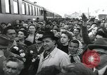 Image of Large crowd greets passenger arriving at train station Soviet Union, 1953, second 12 stock footage video 65675063498
