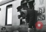 Image of Large crowd greets passenger arriving at train station Soviet Union, 1953, second 18 stock footage video 65675063498