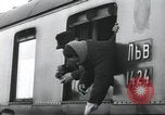 Image of Large crowd greets passenger arriving at train station Soviet Union, 1953, second 19 stock footage video 65675063498