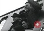Image of Large crowd greets passenger arriving at train station Soviet Union, 1953, second 27 stock footage video 65675063498