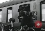 Image of Large crowd greets passenger arriving at train station Soviet Union, 1953, second 29 stock footage video 65675063498