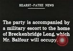 Image of Arthur Balfour Washington DC USA, 1917, second 40 stock footage video 65675063530
