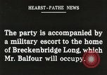 Image of Arthur Balfour Washington DC USA, 1917, second 41 stock footage video 65675063530