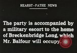 Image of Arthur Balfour Washington DC USA, 1917, second 42 stock footage video 65675063530