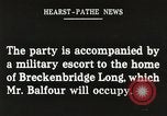 Image of Arthur Balfour Washington DC USA, 1917, second 46 stock footage video 65675063530