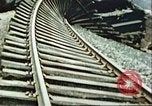 Image of blown railroad track Germany, 1945, second 19 stock footage video 65675063557