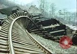 Image of blown railroad track Germany, 1945, second 22 stock footage video 65675063557