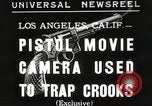 Standbild Pistole Film Kamera Los Angeles California USA, 1935, aus Sekunde 1 historischem Filmmaterial Videoclip 65675063945