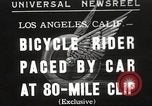 Image Bicycle Rider Frank Bartel établit un nouveau record de vitesse Los Angeles California USA, 1935, de la seconde 1 séquences d'archives historiques vidéo 65675063946