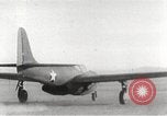Image of First flight of Bell YP-59A jet airplane United States USA, 1942, second 10 stock footage video 65675063985