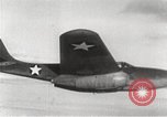Image of First flight of Bell YP-59A jet airplane United States USA, 1942, second 34 stock footage video 65675063985