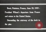 Image of Woodrow Wilson returning to America after signing treaty Brest France, 1919, second 4 stock footage video 65675064455