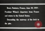 Image of Woodrow Wilson returning to America after signing treaty Brest France, 1919, second 15 stock footage video 65675064455