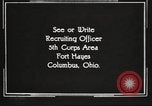 Image of United States Army trainees Columbus Ohio USA, 1925, second 50 stock footage video 65675064824