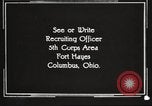 Image of United States Army trainees Columbus Ohio USA, 1925, second 51 stock footage video 65675064824