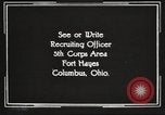 Image of United States Army trainees Columbus Ohio USA, 1925, second 52 stock footage video 65675064827