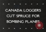 Image of cutting of Spruce trees for World War 2 aircraft Canada, 1943, second 6 stock footage video 65675065877