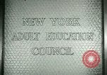 Standbild New York Erwachsenenbildung Rat New York United States USA, 1941, aus Sekunde 4 historischem Filmmaterial Videoclip 65675065922