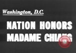 Image of Madame Chiang Kai-Shek Washington DC USA, 1943, second 1 stock footage video 65675066016