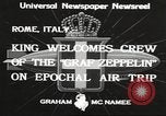 Standbild Graf Zeppelin Rom Italien, 1933, aus Sekunde 12 historischem Filmmaterial Videoclip 65675066031